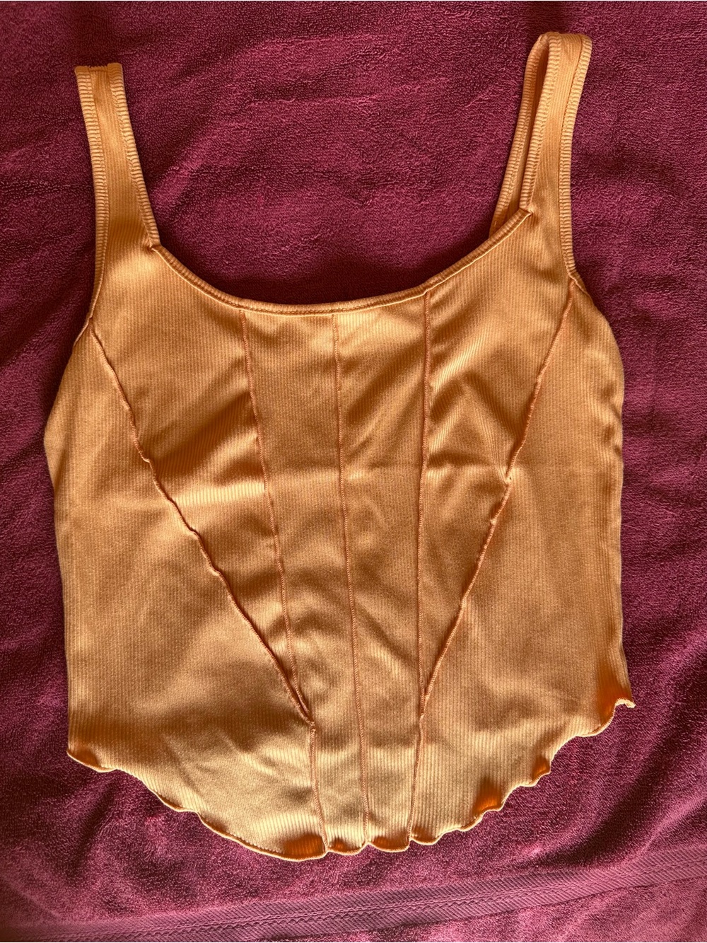 SHEIN Mustard Yellow Ribbed Square-Neck Camisole